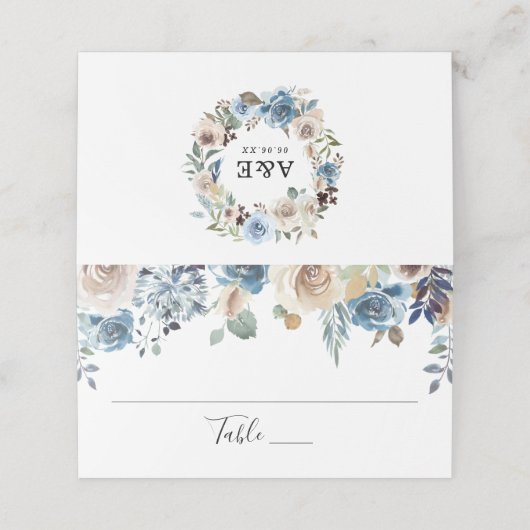 Blooming Beauty | Persoonlijke bruiloft Plaatskaartje (Buitenkant ongevouwen)