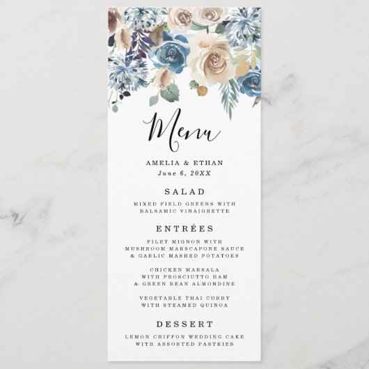 Blooming Beauty | Stemkaart voor bruiloften Menu (Voorkant)