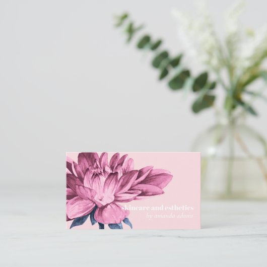 Blooming Beauty | Waterverf estheticus Skincare Visitekaartje (Staand voorkant)
