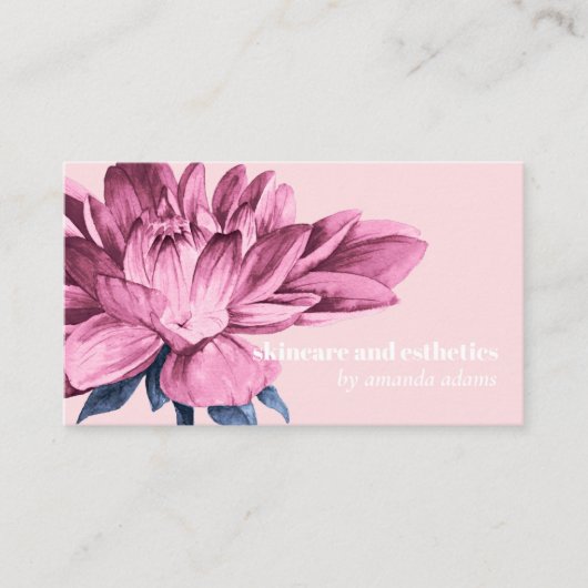 Blooming Beauty | Waterverf estheticus Skincare Visitekaartje (Voorkant)