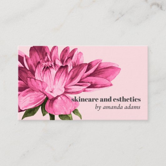 Blooming Beauty | Waterverf estheticus Skincare Visitekaartje (Voorkant)