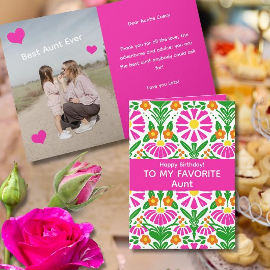 Blooming Birthday Wishes! To Favorite Aunt Kaart