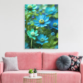 Blooming Blauw en Groen Veld Canvas Afdruk (Insitu (Woonkamer))
