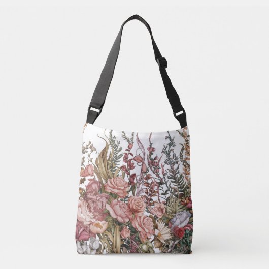 Blooming Bliss: Bloemen Canvas tas (Voorkant)