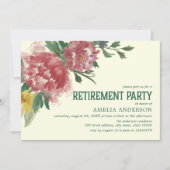 Blooming Bloemen Pensioen Party Uitnodiging (Voorkant)