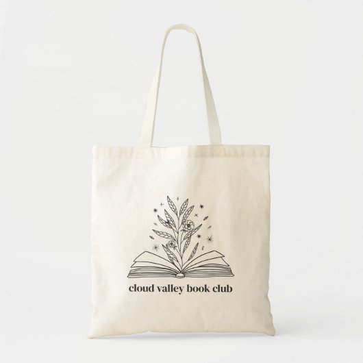Blooming Bloemenboek Gepersonaliseerde Boekenclub Tote Bag (Voorkant)