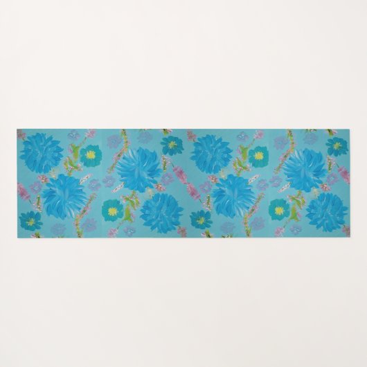 Blooming Bluebells Floral Monogram Yoga Mat (Achterkant (horizontaal))