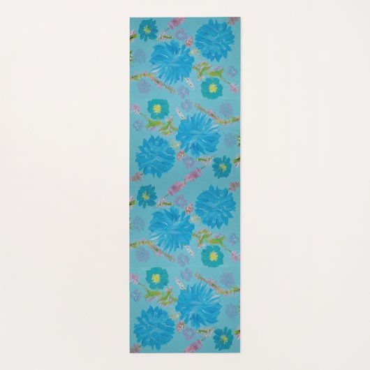 Blooming Bluebells Floral Monogram Yoga Mat (Achterkant)