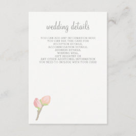 Blooming Blush Floral Trouwkaarten Informatiekaartje