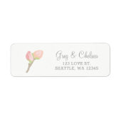 Blooming Blush Floral Wedding Etiket (Voorkant)