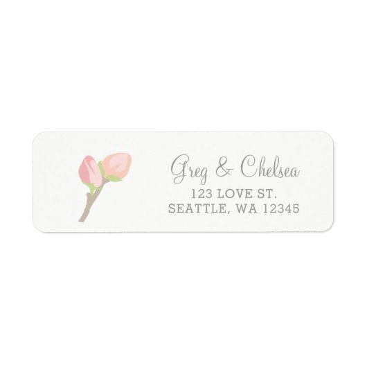 Blooming Blush Floral Wedding Etiket (Voorkant)