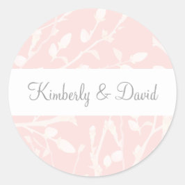 Blooming Blush Floral Wedding Ronde Sticker