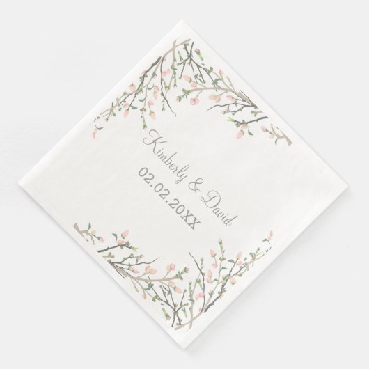 Blooming Blush Floral Wedding Servet (Hoek)