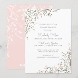 Blooming Blush Floral Wedding Vrijgezellenfeest Kaart