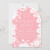 Blooming Blush Pink Floral Wedding Invitations Kaart (Voorkant)