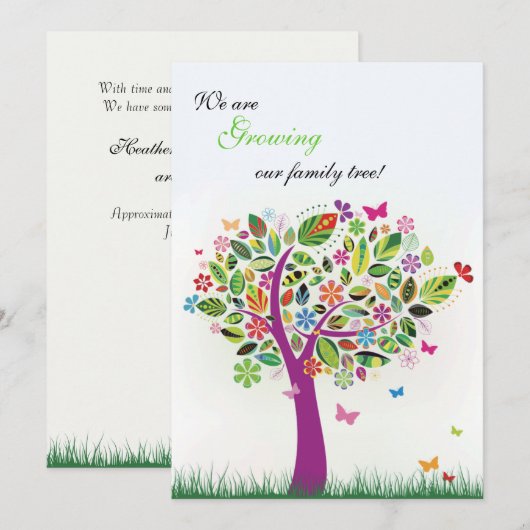 Blooming Boom Zwangerschap Aankondiging (Voorkant / Achterkant)