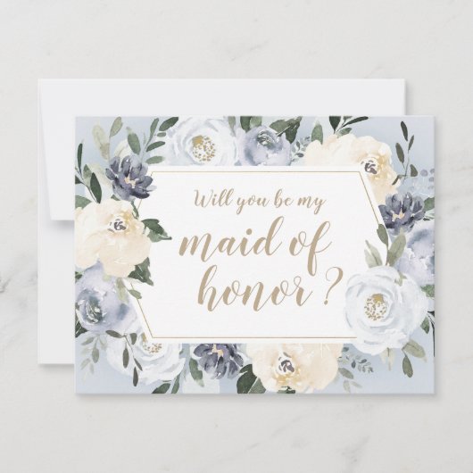 Blooming botanical Wil je mijn bruidsmeisje zijn? Kaart (Voorkant)