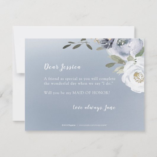 Blooming botanical Wil je mijn bruidsmeisje zijn? Kaart (Achterkant)