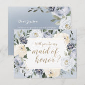 Blooming botanical Wil je mijn bruidsmeisje zijn? Kaart (Voorkant / Achterkant)