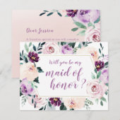 Blooming botanical Wil je mijn bruidsmeisje zijn? Kaart (Voorkant / Achterkant)