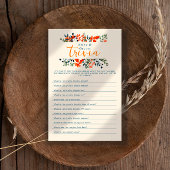 Blooming Botanicals Bride & bruidegom Trivia Spel Flyer