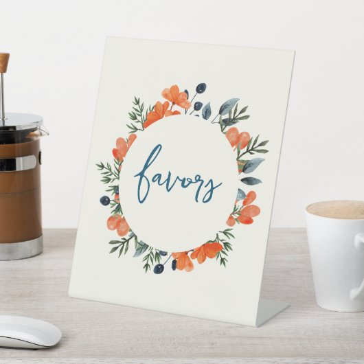 Blooming Botanicals Oranje Vrijgezellenfeest gunst Reclamebord Met Voetstuk (Insitu)