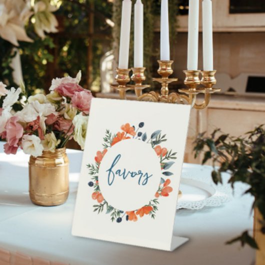 Blooming Botanicals Oranje Vrijgezellenfeest gunst Reclamebord Met Voetstuk