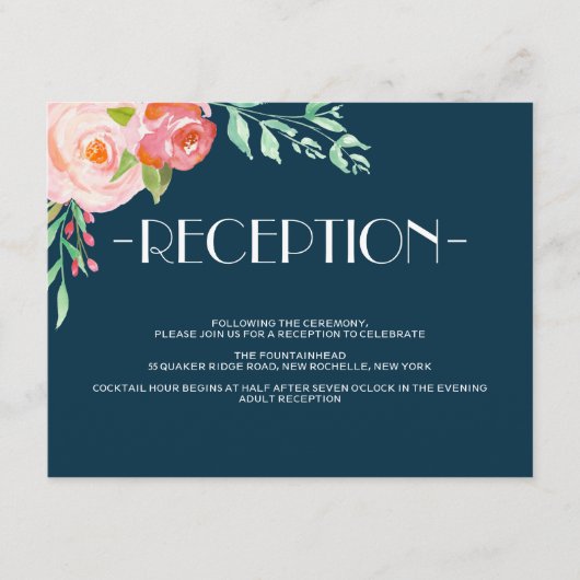 Blooming Botanicals | Wedding Reception Card Informatiekaartje (Voorkant)