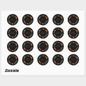 Blooming Botanicals Zwarte Bruiloftsshowers Ronde Sticker (Vel)