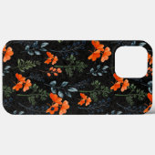 Blooming Botanische Oranje Floral Green Branch Case-Mate iPhone Case (Achterkant (horizontaal))