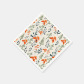 Blooming Botanische Oranje Floral Green Branch Servet (Hoek)