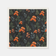 Blooming Botanische Oranje Floral Green Branch