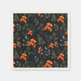 Blooming Botanische Oranje Floral Green Branch Servet