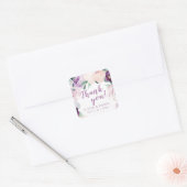 Blooming botanische paarse floral Weddenschap beda Vierkante Sticker (Envelop)
