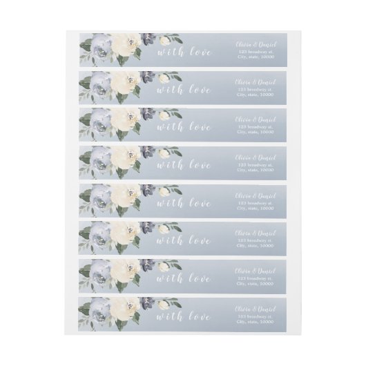 Blooming botanische stoffige blauwe bruiloft (Vel)