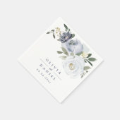 Blooming botanische stoffige blauwe bruiloft servet (Hoek)