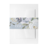 Blooming botanische stoffige blauwe bruiloft uitnodigingen wikkel (Voorkant Voorbeeld)