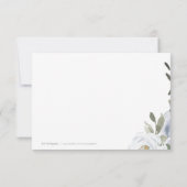 Blooming botanische stoffige blauwe waterverf flor bedankkaart (Achterkant)