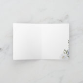 Blooming botanische stoffige blauwe waterverf flor bedankkaart (Binnen)