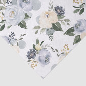 Blooming botanische stoffige blauwe waterverf flor tissuepapier (Detail)