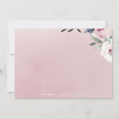 Blooming botanische zoete bloesse bruiloft kaart (Achterkant)