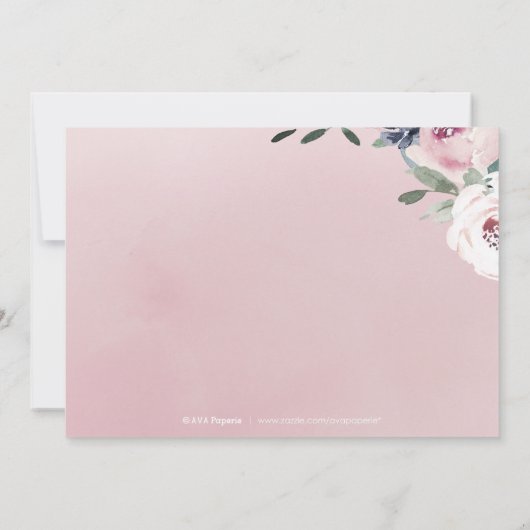 Blooming botanische zoete bloesse bruiloft kaart (Achterkant)