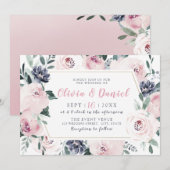 Blooming botanische zoete bloesse bruiloft kaart (Voorkant / Achterkant)