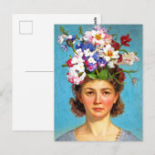 "Blooming Bouffant" Anna - Kunst- en Bloemverenigi Briefkaart (Voorkant / Achterkant)