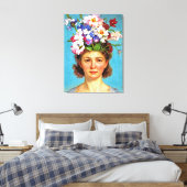 "Blooming Bouffant" Anna - Kunst- en Bloemverenigi Canvas Afdruk (Insitu (Slaapkamer))