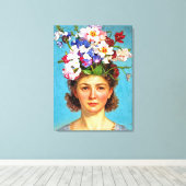 "Blooming Bouffant" Anna - Kunst- en Bloemverenigi Canvas Afdruk (Insitu (Houten vloer))