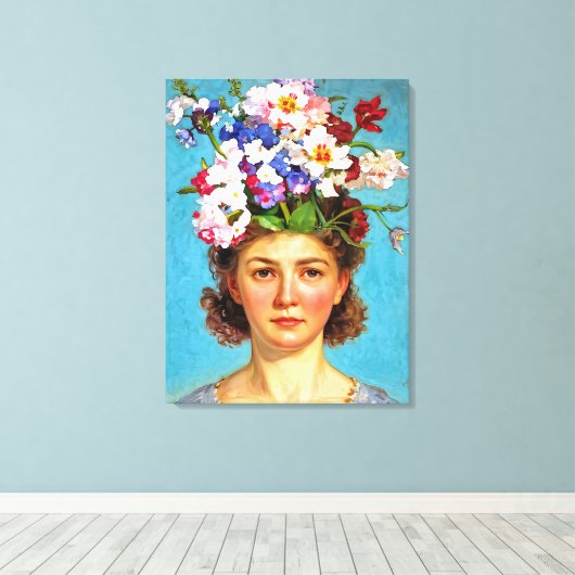 "Blooming Bouffant" Anna - Kunst- en Bloemverenigi Canvas Afdruk (Insitu (Houten vloer))