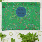Blooming Bouquet Kelly Green Theedoek (Gevouwen)