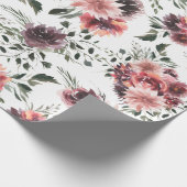  Blooming Bourgondische bloemen Verpakkingspapier Cadeaupapier (Hoek)
