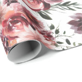  Blooming Bourgondische bloemen Verpakkingspapier Cadeaupapier (Rol Hoek)